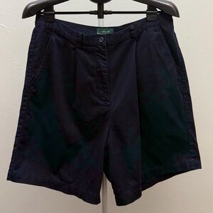 Lauren Ralph Lauren Navy Cotton Shorts Women Size 14W Classic Fit